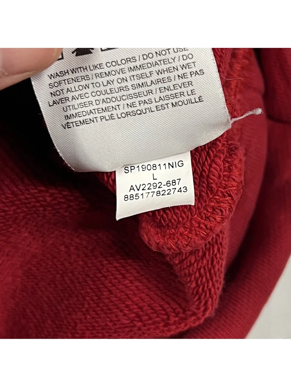 Air Jordan Sweatshirt Men’s Size L Red Flight 1/4 Zip Pullover Style AV2292-687